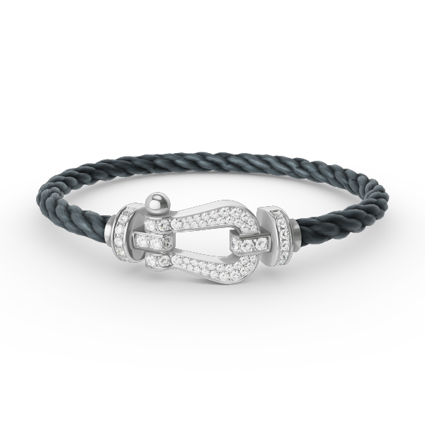 [Favorite]FORCE LARGE HORSESHOE FULL DIAMOND BRACELET - WHITE GOLD