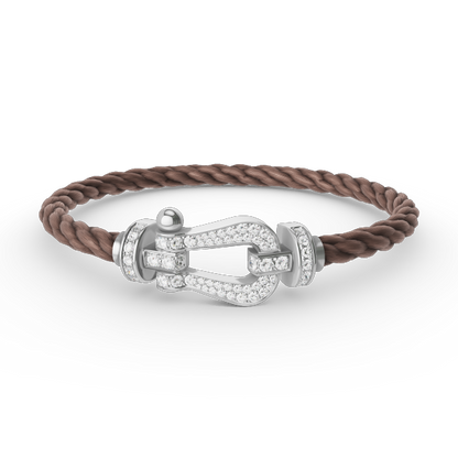 [Favorite]FORCE LARGE HORSESHOE FULL DIAMOND BRACELET - WHITE GOLD