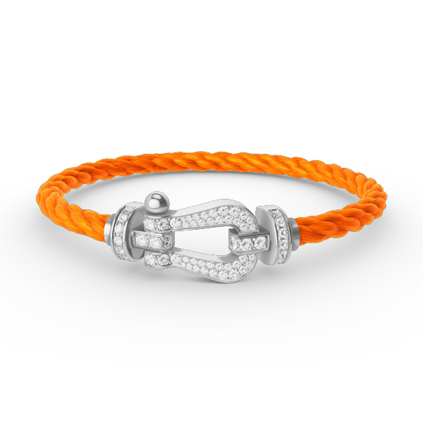 [Favorite]FORCE LARGE HORSESHOE FULL DIAMOND BRACELET - WHITE GOLD
