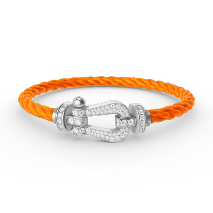 [Favorite]FORCE LARGE HORSESHOE FULL DIAMOND BRACELET - WHITE GOLD