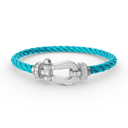 [Favorite]FORCE LARGE HORSESHOE FULL DIAMOND BRACELET - WHITE GOLD