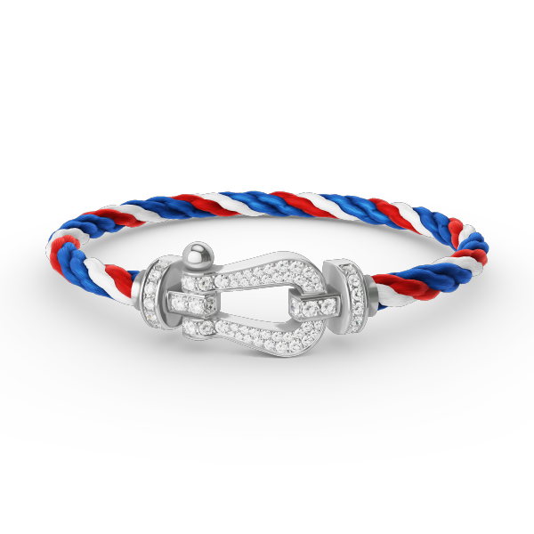 [Favorite]FORCE LARGE HORSESHOE FULL DIAMOND BRACELET - WHITE GOLD