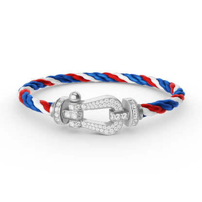 [Favorite]FORCE LARGE HORSESHOE FULL DIAMOND BRACELET - WHITE GOLD