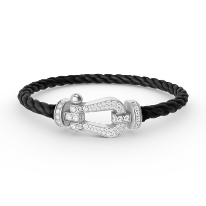 [Favorite]FORCE LARGE HORSESHOE FULL DIAMOND BRACELET - WHITE GOLD