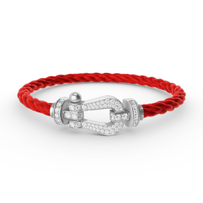[Favorite]FORCE LARGE HORSESHOE FULL DIAMOND BRACELET - WHITE GOLD