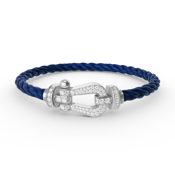 [Favorite]FORCE LARGE HORSESHOE FULL DIAMOND BRACELET - WHITE GOLD
