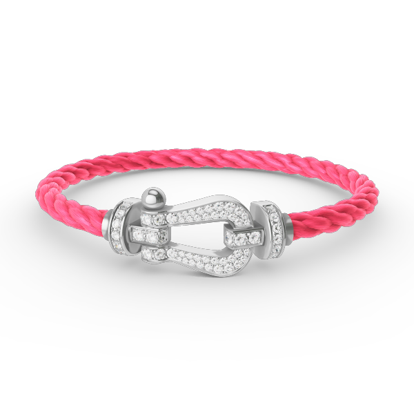 [Favorite]FORCE LARGE HORSESHOE FULL DIAMOND BRACELET - WHITE GOLD