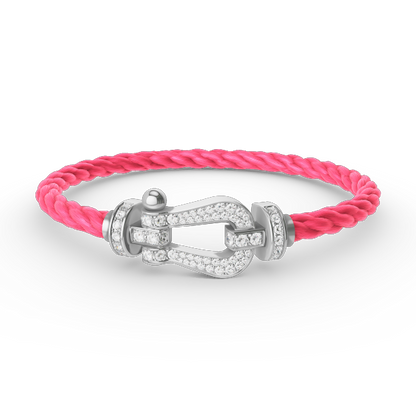 [Favorite]FORCE LARGE HORSESHOE FULL DIAMOND BRACELET - WHITE GOLD
