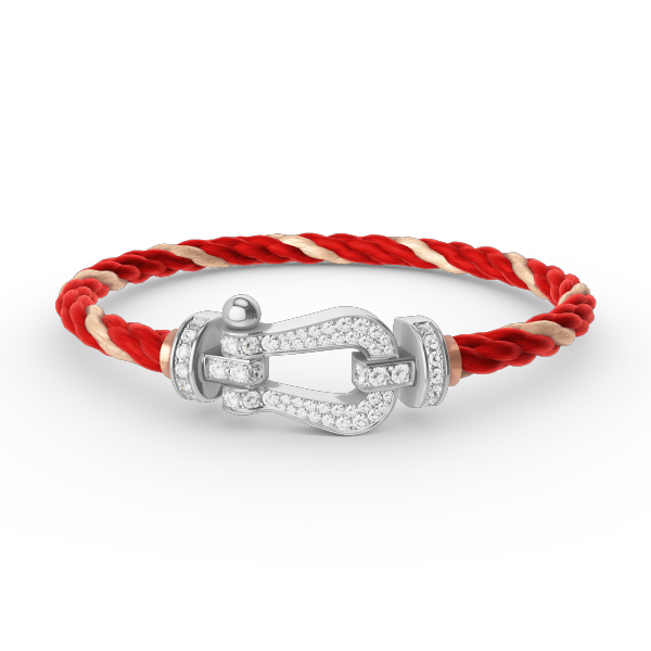 [Favorite]FORCE LARGE HORSESHOE FULL DIAMOND BRACELET - WHITE GOLD