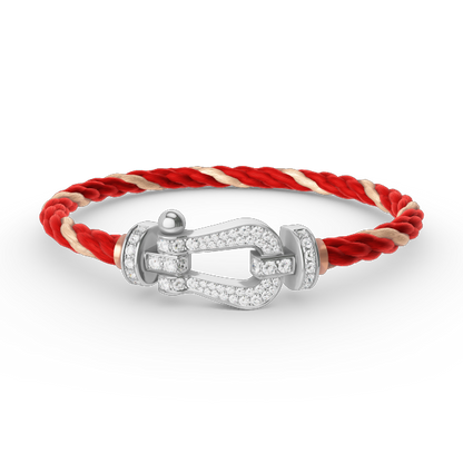 [Favorite]FORCE LARGE HORSESHOE FULL DIAMOND BRACELET - WHITE GOLD