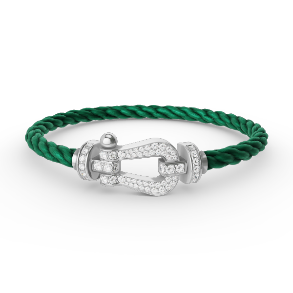 [Favorite]FORCE LARGE HORSESHOE FULL DIAMOND BRACELET - WHITE GOLD