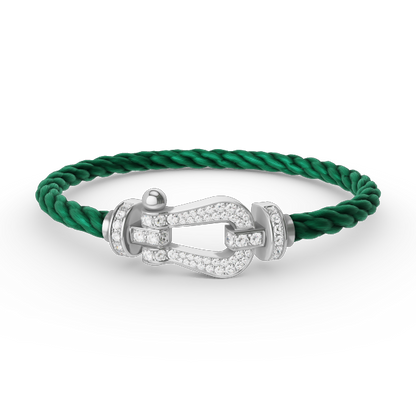 [Favorite]FORCE LARGE HORSESHOE FULL DIAMOND BRACELET - WHITE GOLD