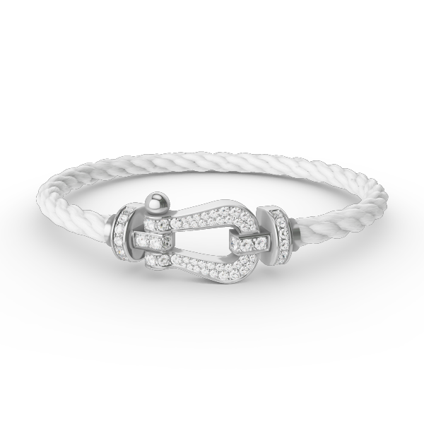 [Favorite]FORCE LARGE HORSESHOE FULL DIAMOND BRACELET - WHITE GOLD